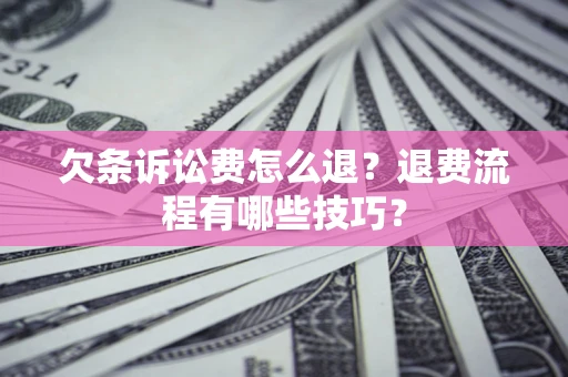 北京欠条诉讼费怎么退？退费流程有哪些技巧？